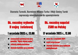 Zdjęcie główne dla wydarzenia: Hołd bohaterom i ofiarom wojny. Wrześniowe uroczystości patriotyczne w Powiecie Tureckim