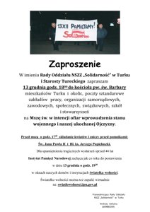 Zdjęcie główne dla wydarzenia: Zaproszenie - 13 grudnia 2025 r.