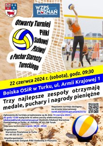 Zdjęcie główne dla wydarzenia: 22 czerwca - Powiatowy Turnieju Piłki Siatkowej Plażowej o Puchar Starosty Tureckiego